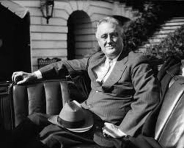 Franklin D. Roosevelt is re-elected as preident for a third term