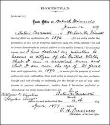 Gilded age: Homestead Act