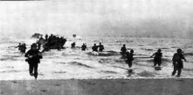 Allied troops land on the beaches of Salerno