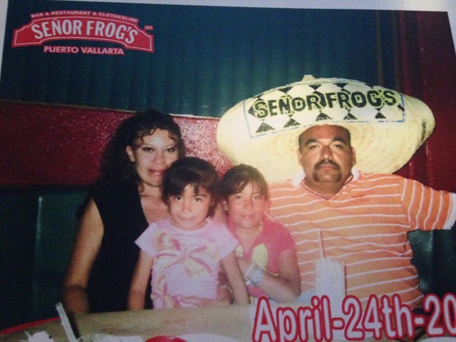 Having dinner with my family in Puerto Vallarta.