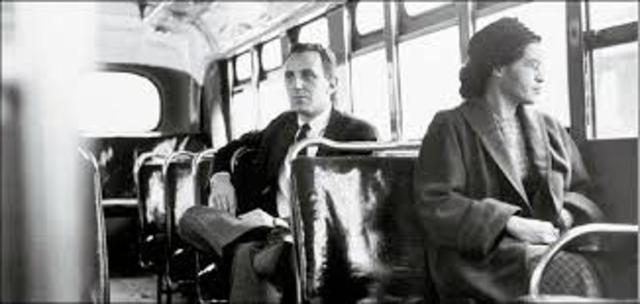 Rosa Parks refuses to give up bus seat