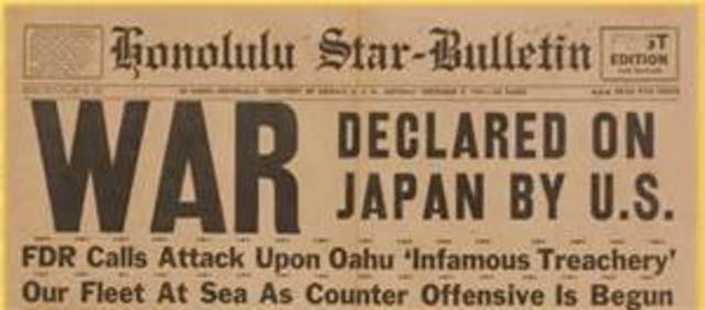 The United States Declares war on Japan