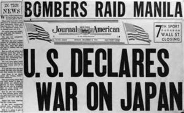 US and Britain declare war on Japan
