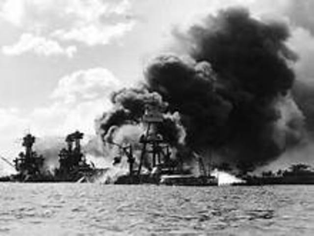 Japan bombs Pearl Harbor