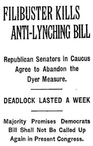 The Dyer Bill is Filibustered in the Senate