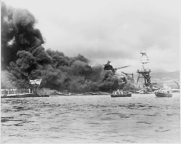 The Japanese attack Pearl Harbor