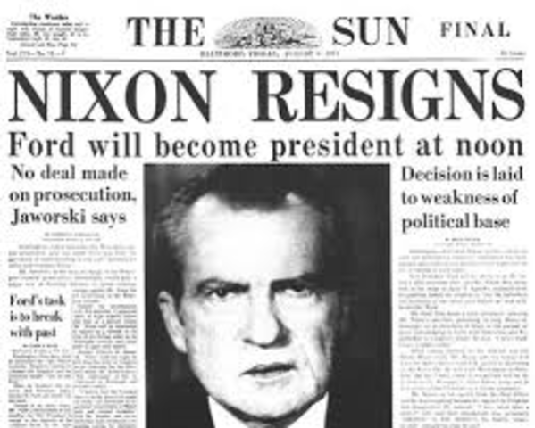 U.S. President Nixon Resigns