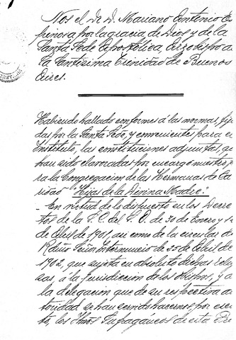 Decreto de aprobación Diocesana