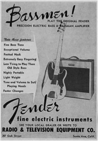 In 1951, Clarence Leonidas ( Leo Fender) precision bass