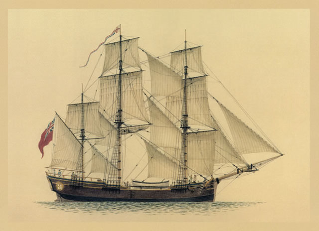 One of the ships from the first fleet