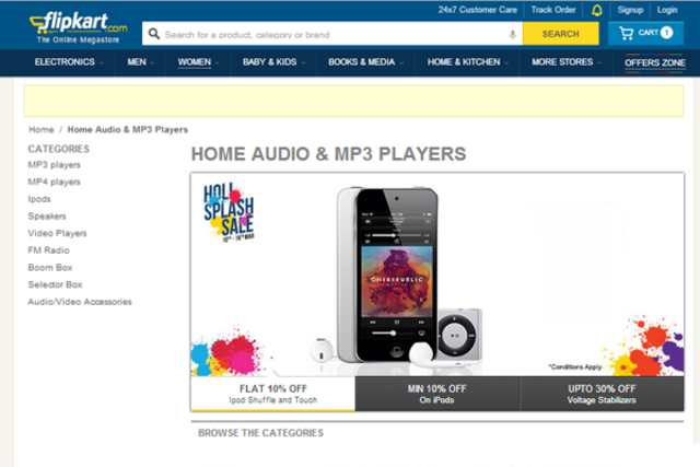 Adds MP3 players and healthcare as new categories