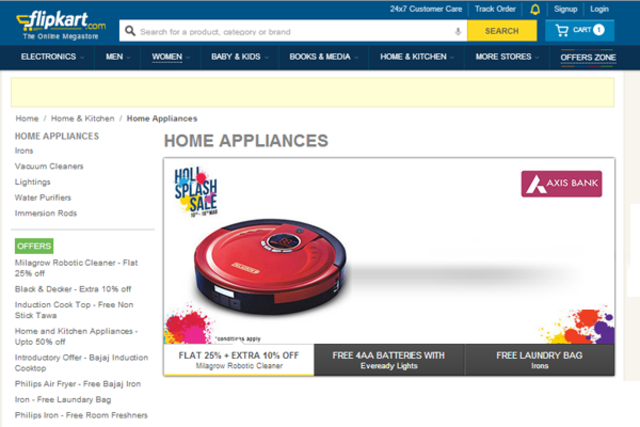 Adds home appliances as a category