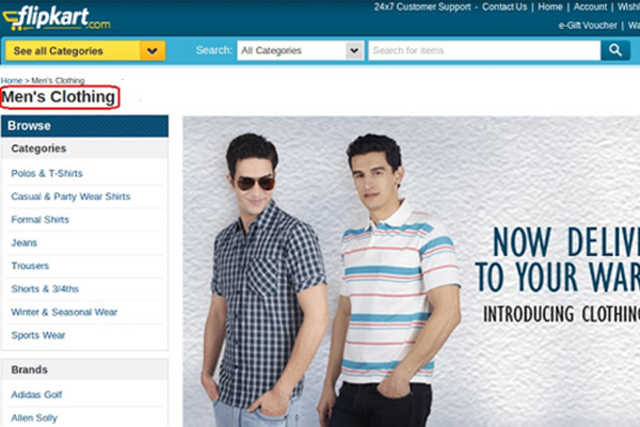 Adds men's wear as a category