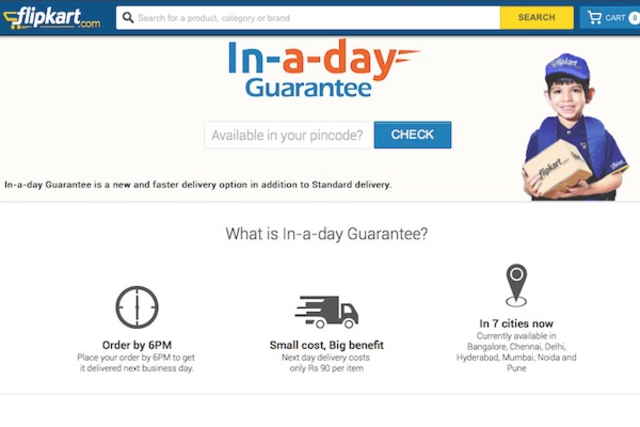 Launches one-day delivery service