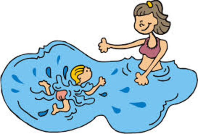 Me empezé nadar clases