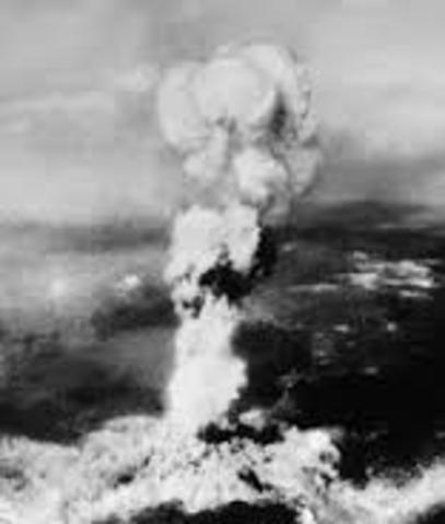 The United States drops the first atomic bomb on Hiroshima, Japan
