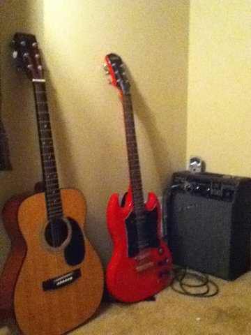 Grandpa buys first electric guitar