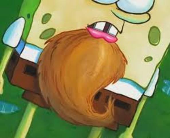Spongebob begins puberty.