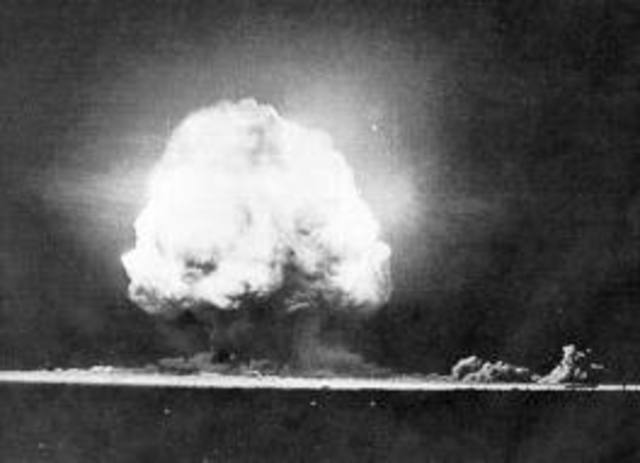 First Atomic Bomb is tested in  Alamogordo, New Mexico.
