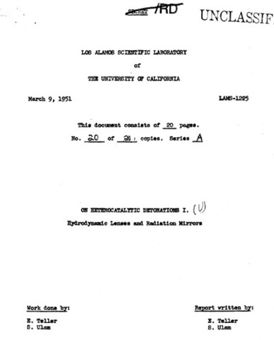 Teller and Ulam publish their atomic report
