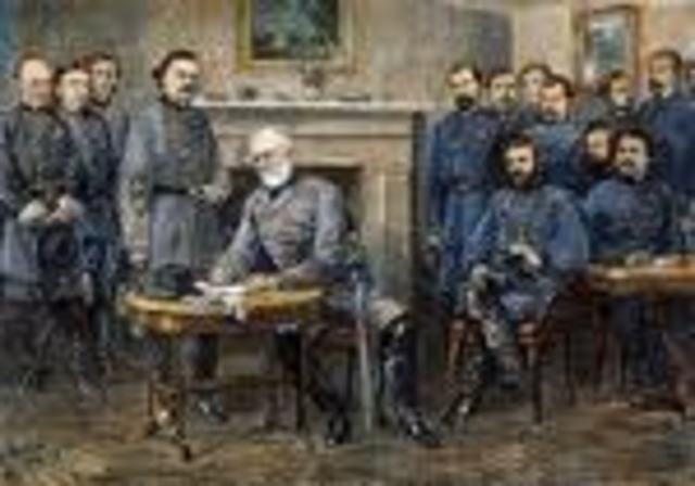 General Robert E. Lee Surrenders to General Ulysses S. Grant