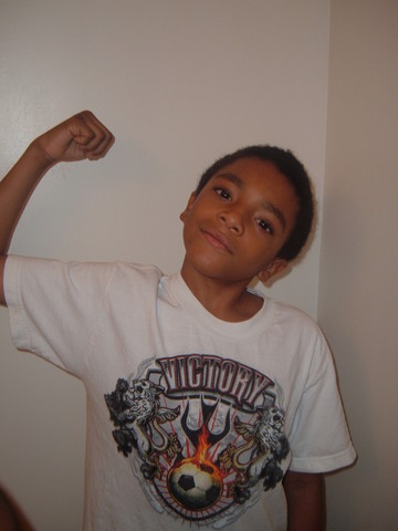 javon showing his muscles