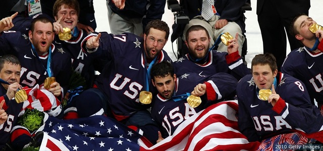Canada beats the US 5-2 to win the Olympic Gold Hockey metal
