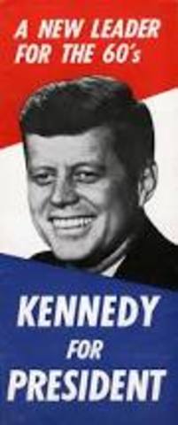 1960 Democratic candidate John F. Kennedy is elected president of the United States.