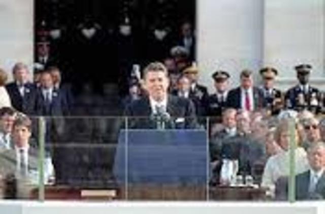 The inauguration of Ronald Reagan