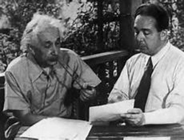 Einstein writes a letter to FDR on possiblities of atomic weapons