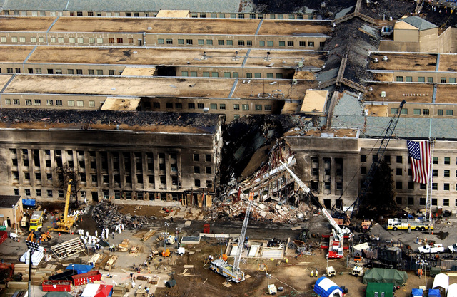 9:37 AM - Flight 77 crashes into the western facade of the Pentagon