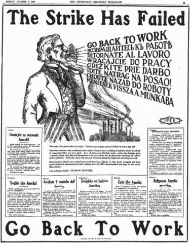 Roaring 20s: Steel Strike Ends