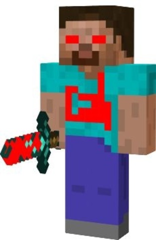 I turned into herobrine by eating cake!!!!