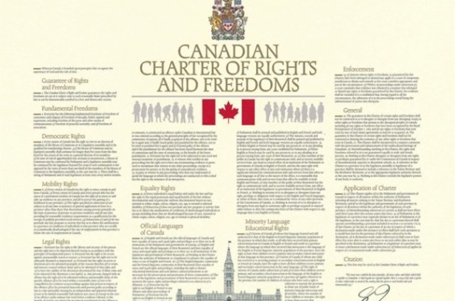 Charter of canadian rights + freedoms