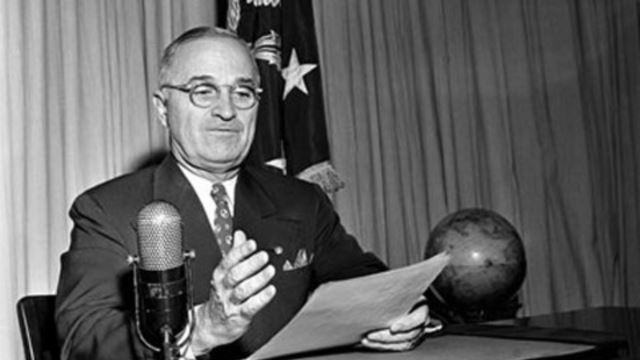 President Truman Makes First Television Broadcast