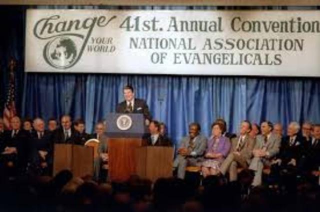 Ronald Regan addresses the National Association of Evangelicals
