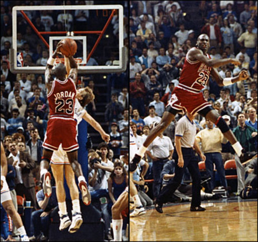 Micheal Jordan Downs the Cavs