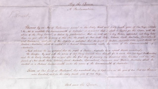 1900- Queen Victoria Proclaims the Commonwealth of Australia