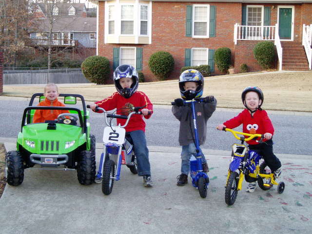 Outside with brothers