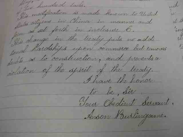 Burlingame Treaty submitted to Senate