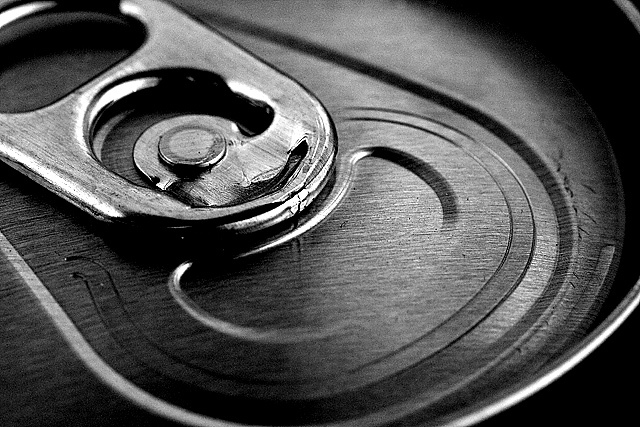 The push through tab on a drink can