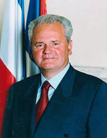 Former Yugoslave president Slobodan Milosevic awaits war crime trial