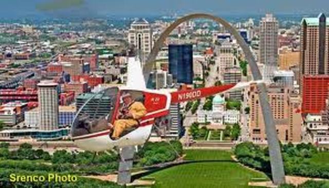 Fly through arch on helicopter