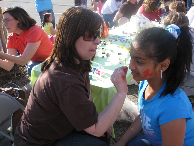 Easter Egg hunt in our community - had my face painting