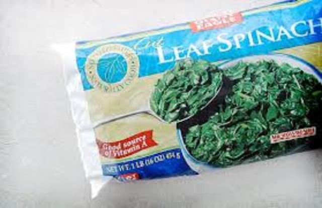 The first frozen vegetables