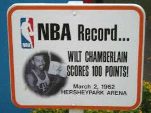 Wilt Chamberlain Scores 100 points