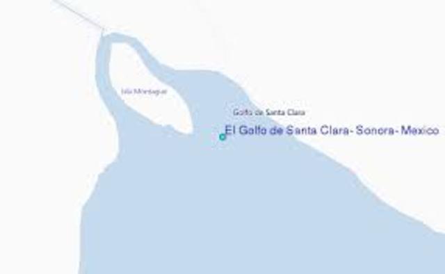 He decides to leave his canoe in the El Golfo de Santa Clara.