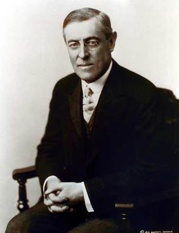 U.S. President Woodrow Wilson issues his Fourteen Points to peace.