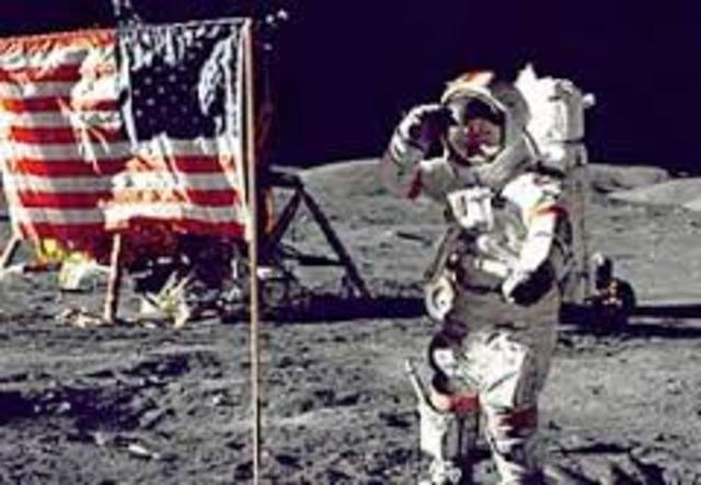 U.S. lands first man on moon