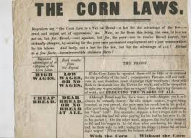 Britain takes away Corn Laws
